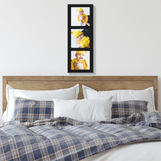 3枚パーソナライズされたの写真を追加カスタムする キャンバスプリント (インサイチュ (寝室))