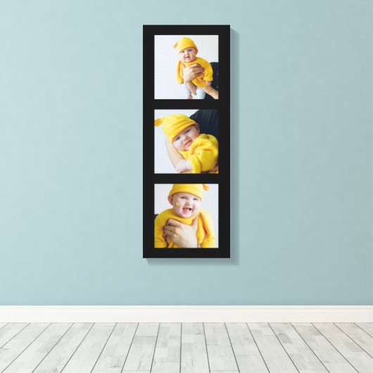 3枚パーソナライズされたの写真を追加カスタムする キャンバスプリント (インサイチュ (ウッドフロア))