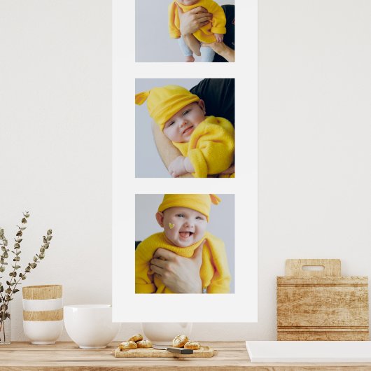 3枚パーソナライズされたの写真を追加カスタムする ポスター (キッチン)
