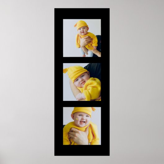 3枚パーソナライズされたの写真を追加カスタムする ポスター (正面)