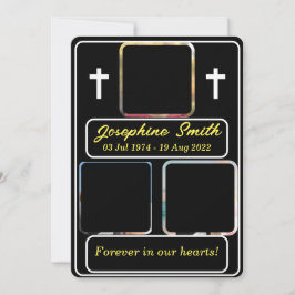 3枚パーソナライズされたの写真葬儀招待状 シーズンカード