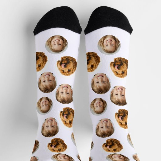 3枚パーソナライズされたの顔ソックス | カスタム贈 ソックス (上部)