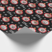 3枚パーソナライズされたフォトペットドッグHappy Holidays ラッピングペーパー (角)