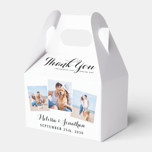 3枚パーソナライズされた写真結婚新婚さん フェイバーボックス (裏面サイド)