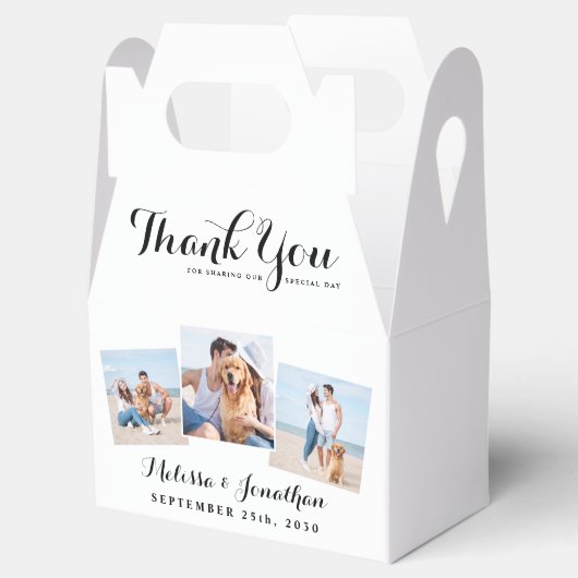 3枚パーソナライズされた写真結婚新婚さん フェイバーボックス (オープン)