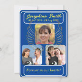 3枚パーソナライズされた写真葬儀記念招待状 シーズンカード (正面)