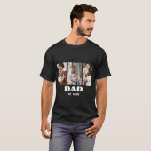3枚フォトコラージュ 黒白 パパ 誕生 大文字 Tシャツ (正面フル)