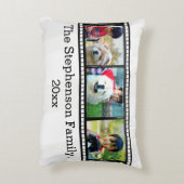 3枚フォトフィルムストリップの写真パーソナライズされた アクセントクッション (裏面(縦))