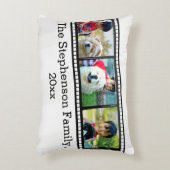 3枚フォトフィルムストリップの写真パーソナライズされた アクセントクッション (正面(垂直))