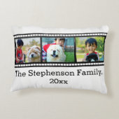 3枚フォトフィルムストリップの写真パーソナライズされた アクセントクッション (裏面)