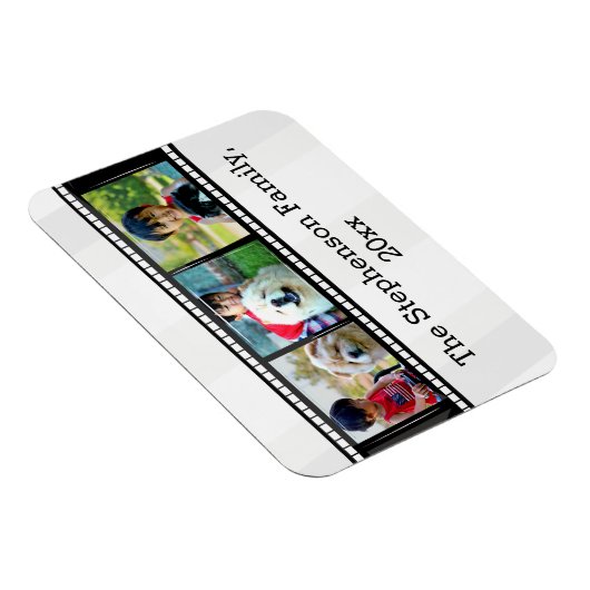 3枚フォトフィルムストリップの写真パーソナライズされた マグネット (右側)