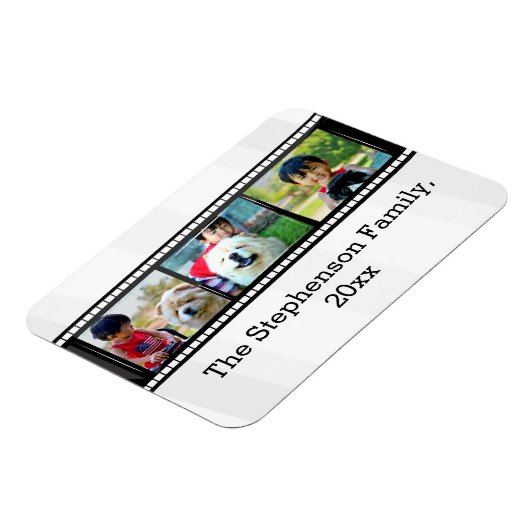 3枚フォトフィルムストリップの写真パーソナライズされた マグネット (左側)