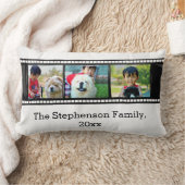 3枚フォトフィルムストリップの写真パーソナライズされた ランバークッション (ブランケット)