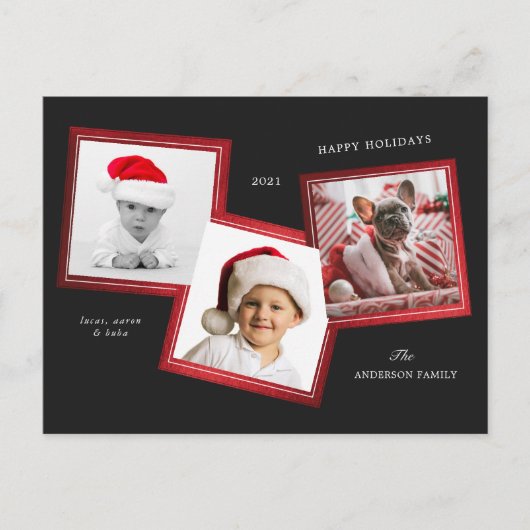 3枚フォトフレームファミリーホリディポストカード シーズンポストカード (正面)