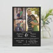 3枚フォトブラック – 結婚式招待状 招待状 (スタンド正面)