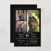 3枚フォトブラック – 3 x 5結婚式招待状 招待状 (正面/裏面)