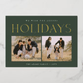 3枚ミニマルのフォトグリーンファミリーフォトフォイル 箔シーズンカード (正面)