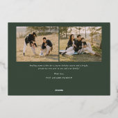 3枚ミニマルのフォトグリーンファミリーフォトフォイル 箔シーズンカード (裏面)