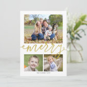 3枚メリーの雪かきを金ゴールドのクリスマスに シーズンカード (スタンド正面)