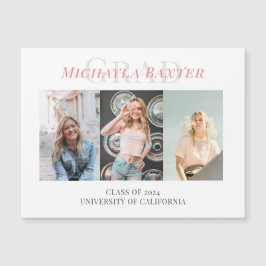 3枚モダンのフォトコラージュのピンクの卒業