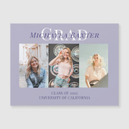 3枚モダンのフォトコラージュパープル卒業