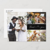 3枚モダンのフォトスクリプト結婚の感謝 インビテーションポストカード (正面/裏面)