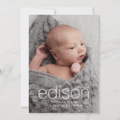 3枚モダンのベビー誕生 案内状 (正面)
