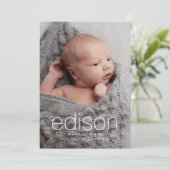 3枚モダンのベビー誕生 案内状 (スタンド正面)