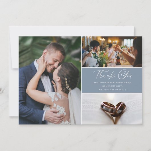 3枚モダンの写真が結婚ありがとう (正面)