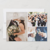 3枚モダンの写真が結婚ありがとう サンキューカード (正面)