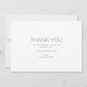 3枚モダンの写真が結婚ありがとう サンキューカード (裏面)