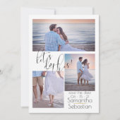 3枚モダンの写真で日付を保存 招待状 (正面)