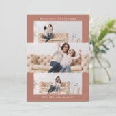 3枚モダンの写真とオレンジ色のコラージュ シーズンカード (スタンド正面)