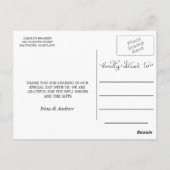 3枚モダンの写真を手書き結婚で感謝 ポストカード (裏面)