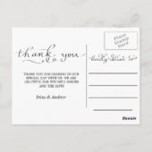 3枚モダンの写真を手書き結婚で感謝 ポストカード (裏面)