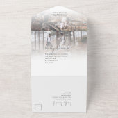 3枚モダンの写真オーバーレイQRコードスクリプ結婚ト オールインワン招待状 (外側)