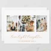 3枚モダンの写真ファミリ シーズンカード (正面/裏面)