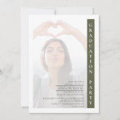 3枚モダンの写真卒業QRコードID1099 招待状 (裏面)