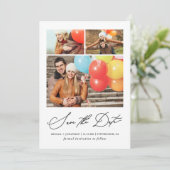 3枚モダンの写真手書き セーブザデート (スタンド正面)