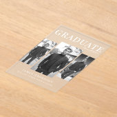 3枚モダンの写真研究者発表 アクリル招待状 (レイダウン)