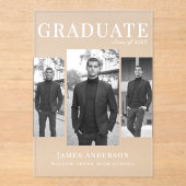 3枚モダンの写真研究者発表 アクリル招待状 (正面)