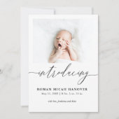 3枚モダンの写真誕生発表 招待状 (正面)