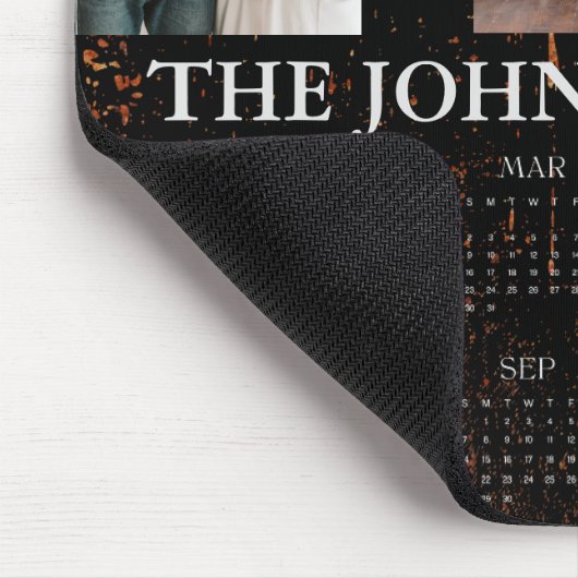 3枚モダンの写真2025カレンダーカスタム12か月 マウスパッド (コーナー)