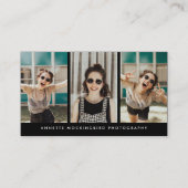 3枚モダンの写真(写真)黒 名刺 (正面)