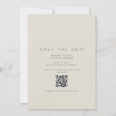 3枚モダンの写真QRコードワイナリー結婚 セーブザデート (裏面)