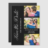 3枚モダンの写結婚真の黒 (正面/裏面)