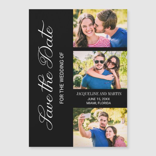 3枚モダンの写結婚真の黒 (正面)