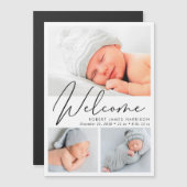 3枚モダンの磁気出産のお知らせ (正面/裏面)