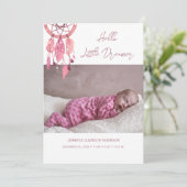 3枚モダンピンクガールリトルドリーマー誕生 案内状 (スタンド正面)