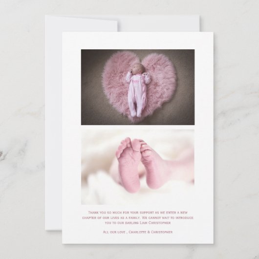 3枚モダンピンクガールリトルドリーマー誕生 案内状 (裏面)